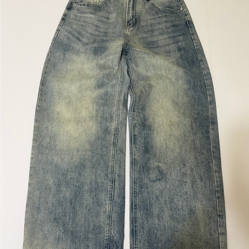 Men's Blue Washed Baggy Jeans